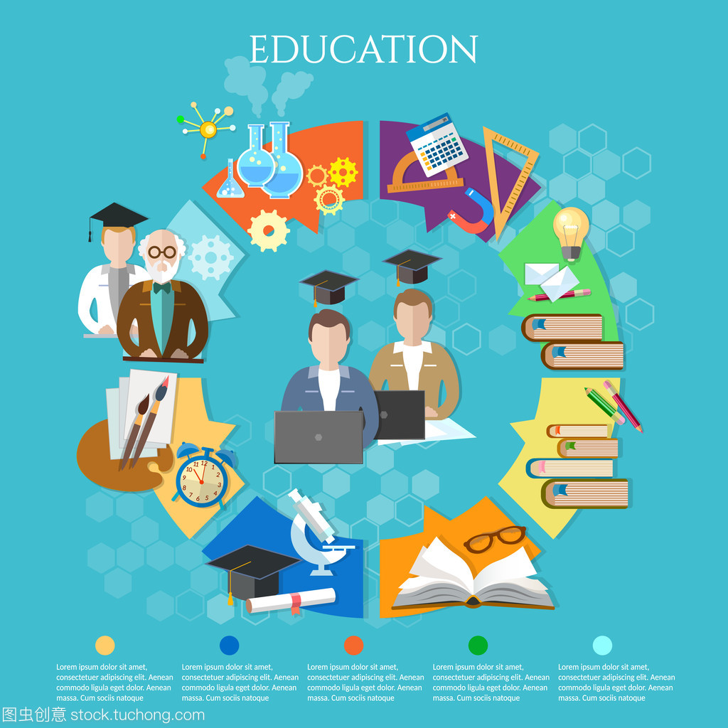 教育信息圖表打開書本的知識